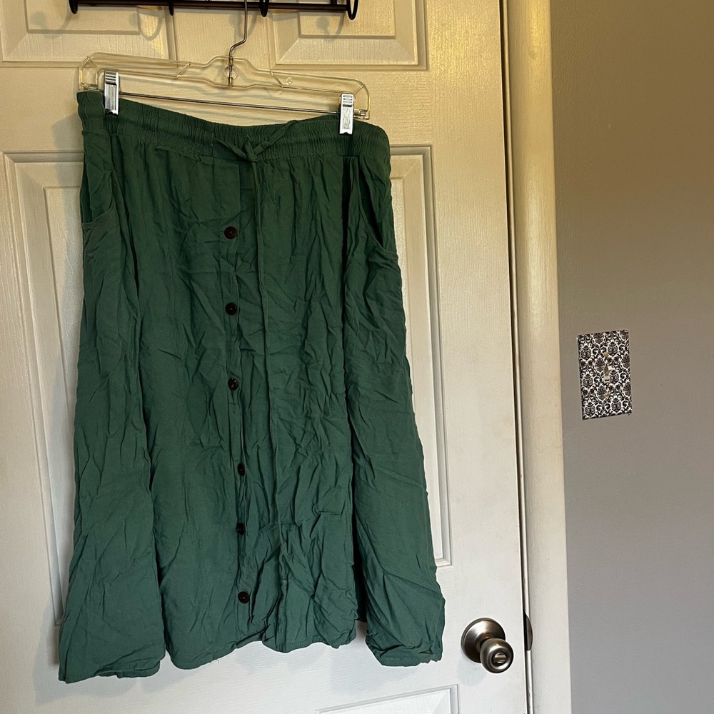 Lularoe Green Button-Down Women's Skirt